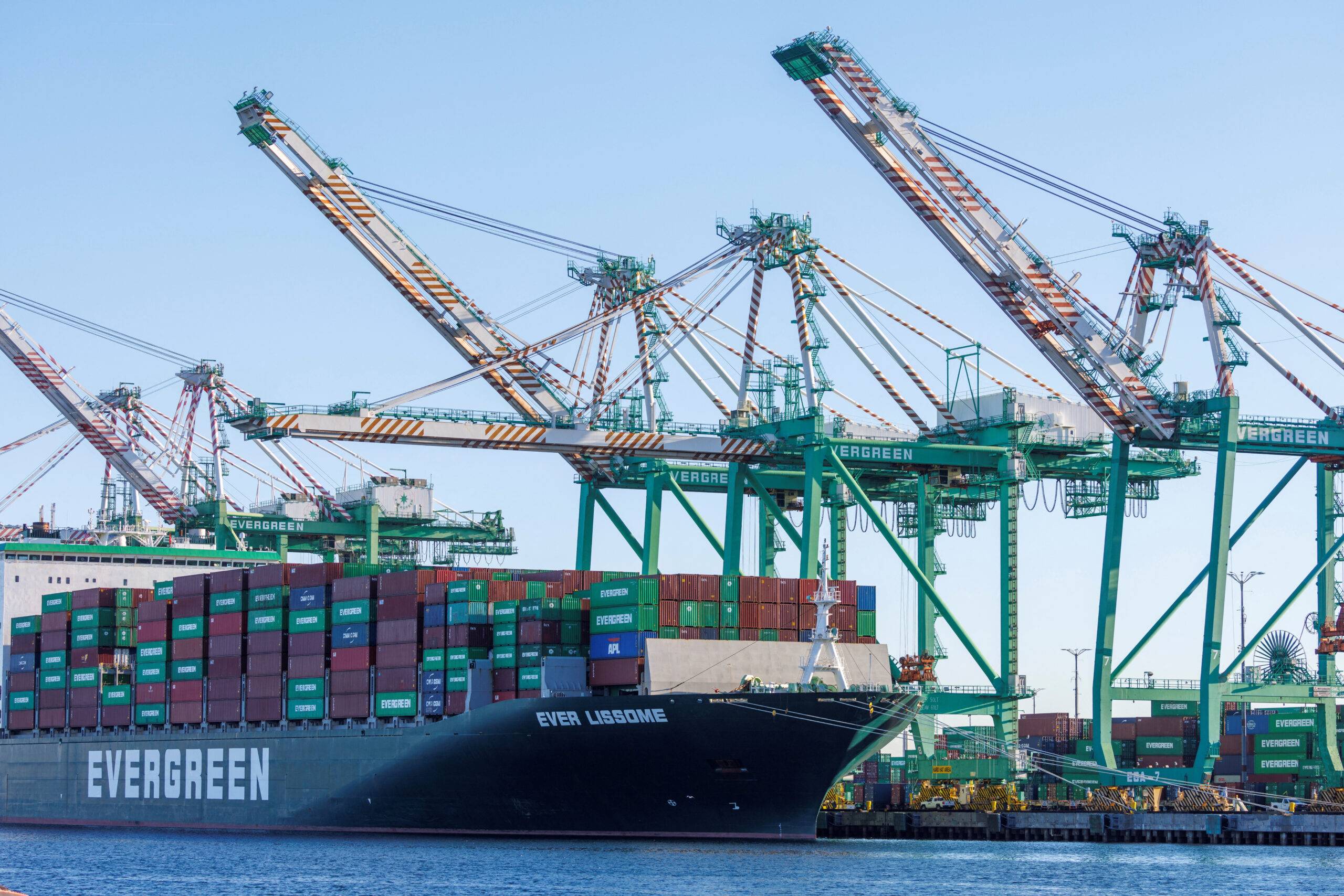 A container ship is shown at the Port of Los Angeles A container ship is shown at the Port of Los Angeles