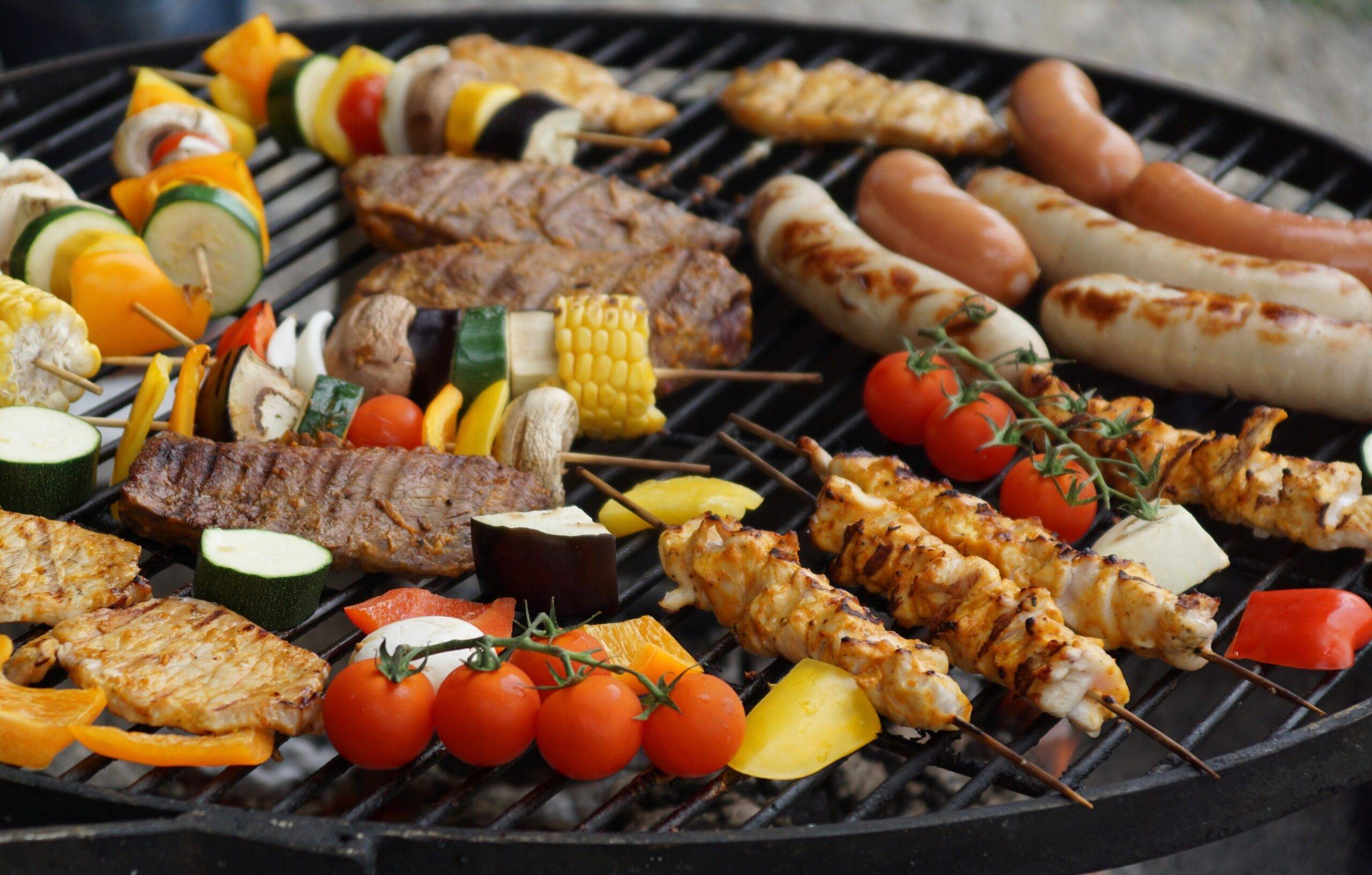 Different kinds of meat on a BBQ
