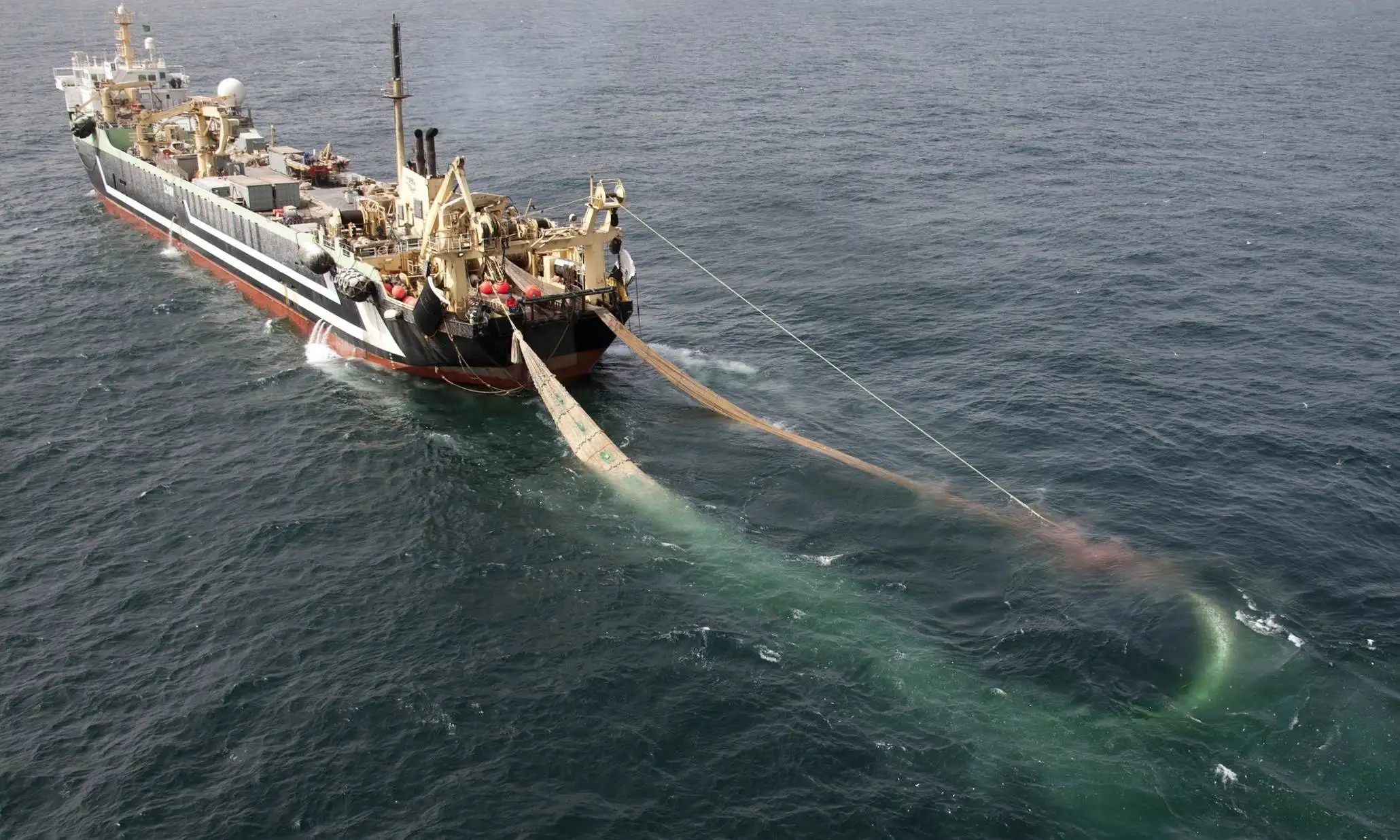 World's largest fishing trawler catching fish