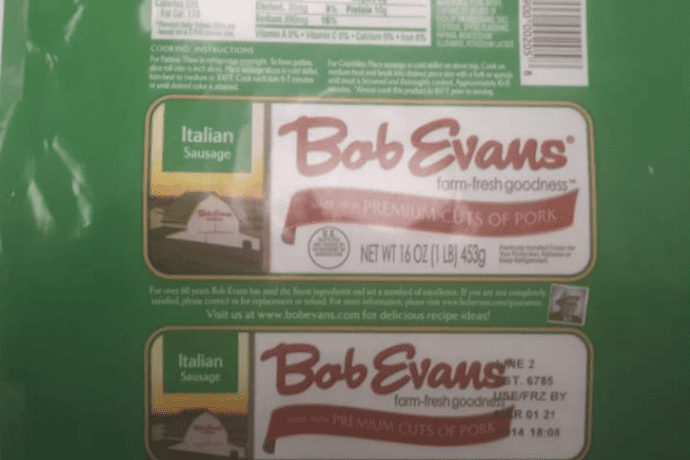 Bob Evans recalls 4,200 lbs of sausage product | 2021-01-22