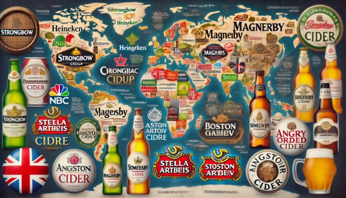 Explore the world's largest cider companies like Heineken, C&C Group, and Asahi, highlighting their key brands, market strategies, and global influence.