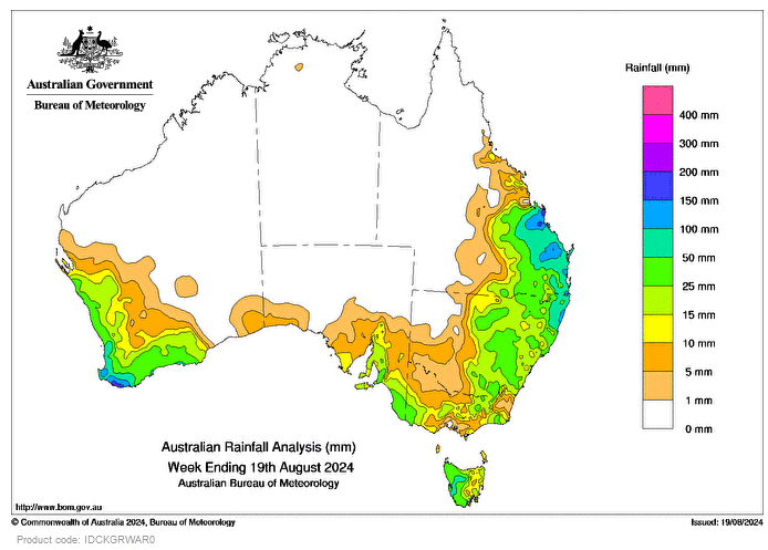 Weekly rainfall update 20 August 2024 + outlook