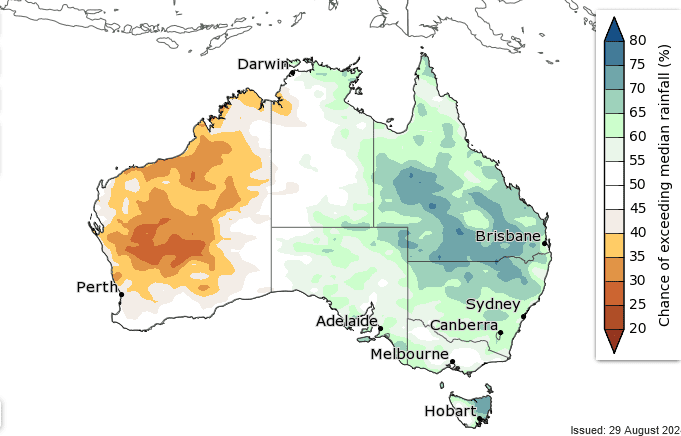 BoM forecasts warm spring, mixed rainfall to Dec