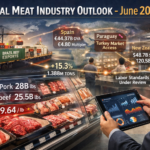 ESSfeed featured image showing the 2026 global meat industry outlook, highlighting U.S. pork vs beef production, Brazil’s export surge, Spain’s economic multiplier, and New Zealand’s red meat sector impact.