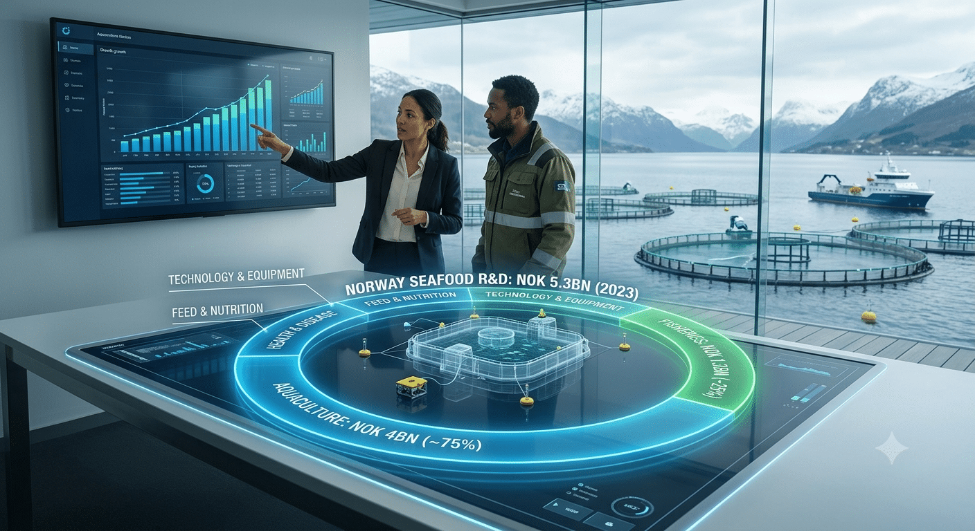 Norway’s Seafood R&D Hits NOK 5.3 Billion in 2023 as Aquaculture Dominates Investment — What It Means for the Global Food & Beverage Industry