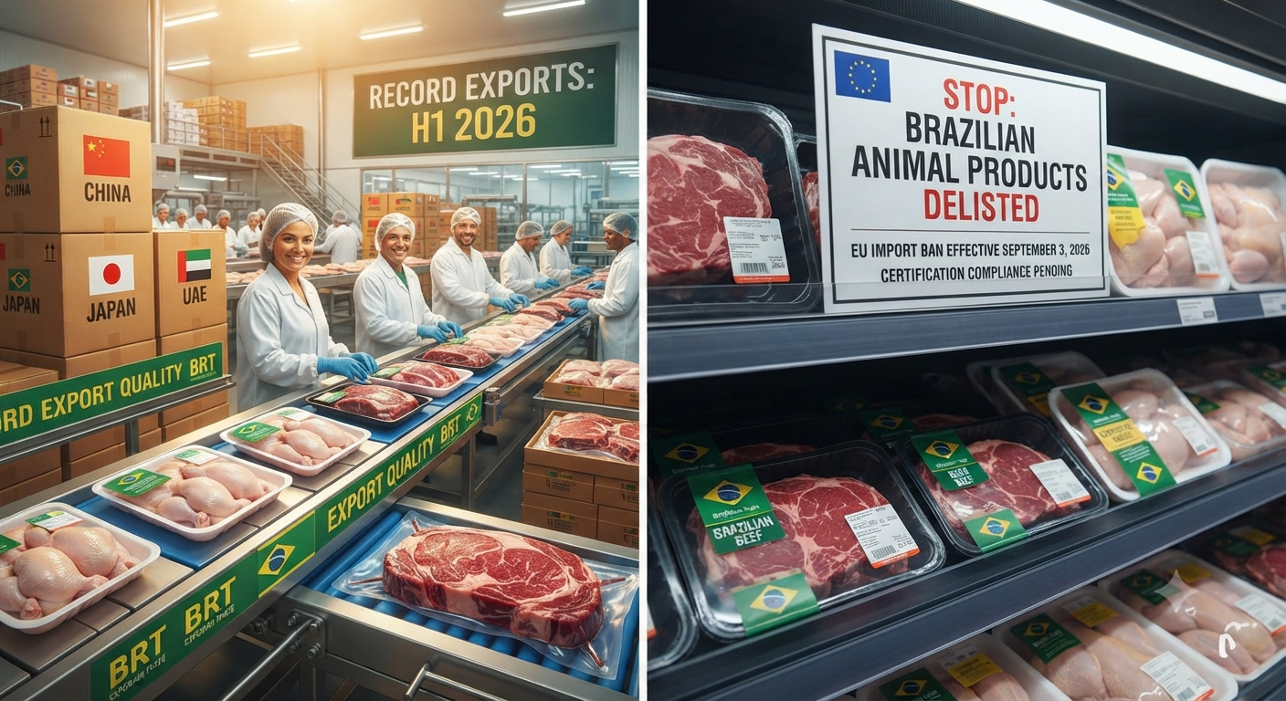 Brazil’s chicken and beef exports just posted record numbers — but a september eu ban could test the streak