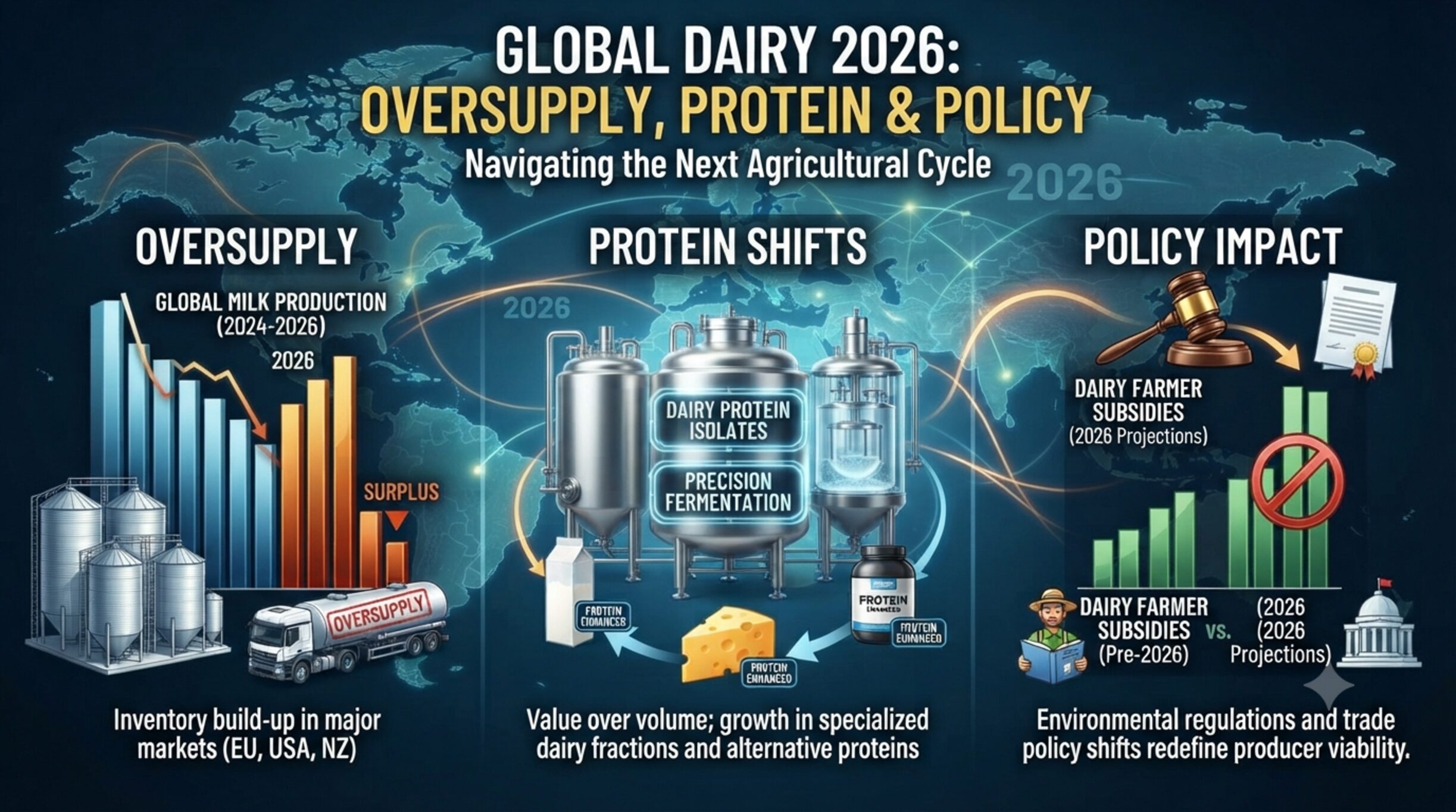 Global dairy 2026: oversupply, protein and policy