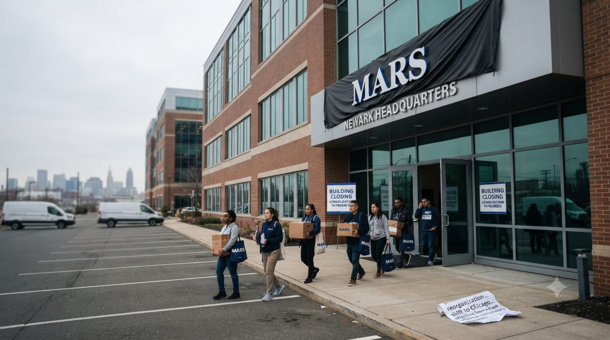 Mars snacking newark headquarters closure: 307 jobs cut, shift to chicago consolidation