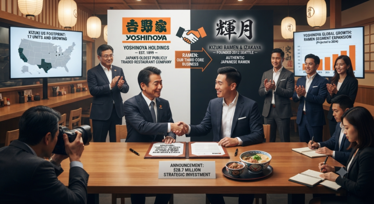 Yoshinoya holdings has acquired a 70% stake in kizuki ramen & izakaya for $28. 7 million, making ramen its third core business in a global growth push.