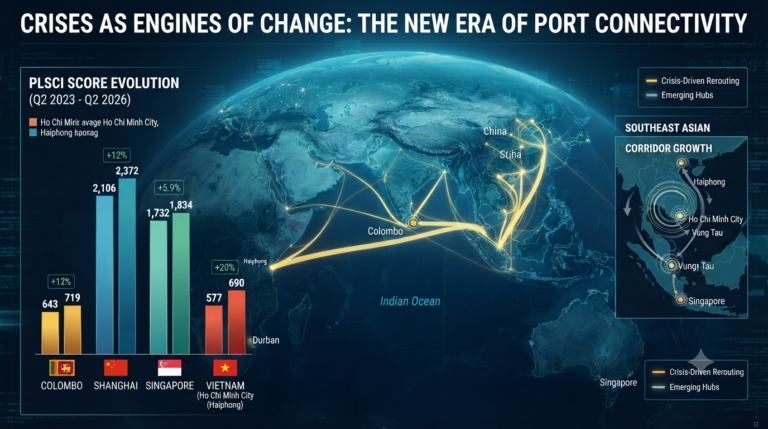 Explore the 2026 q2 port liner shipping connectivity index (plsci). Discover how global trade patterns have shifted from rapid disruption to a new equilibrium of network optimization and emerging regional hubs.