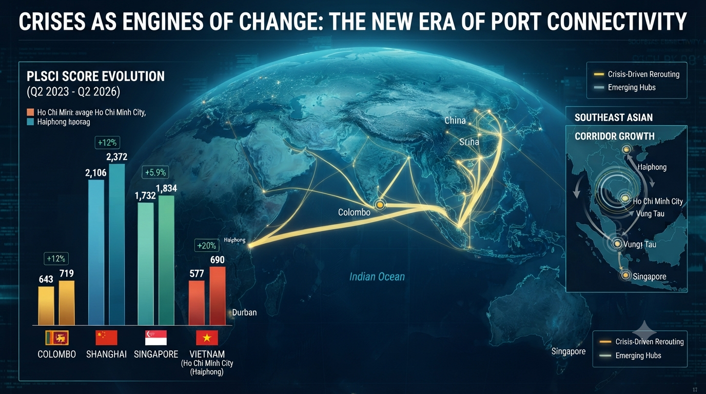 Global liner shipping connectivity and the impact of crises