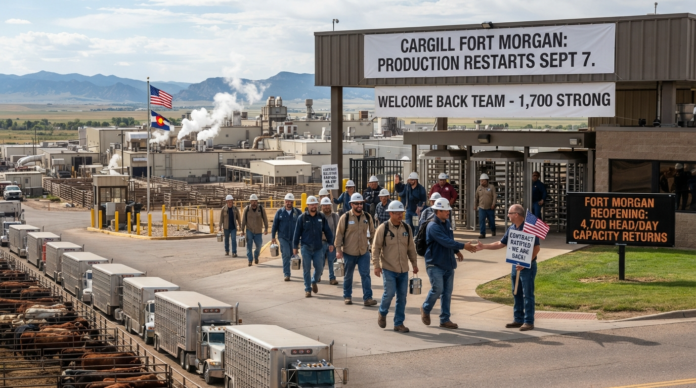 Workers returning to Cargill facility.