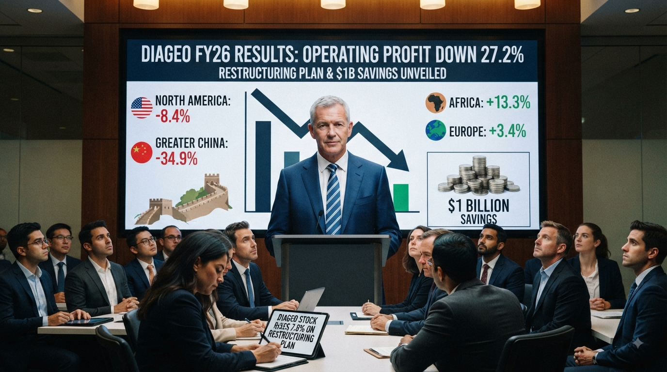 Diageo announces $1b savings plan as profits slide
