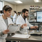 Scientists working in a laboratory setting.