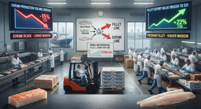 Fish processing facility with market data