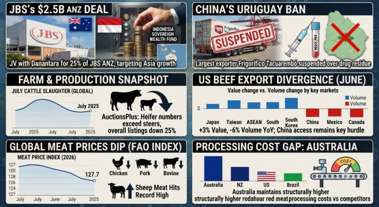 Jbs deal, china ban, global market trends