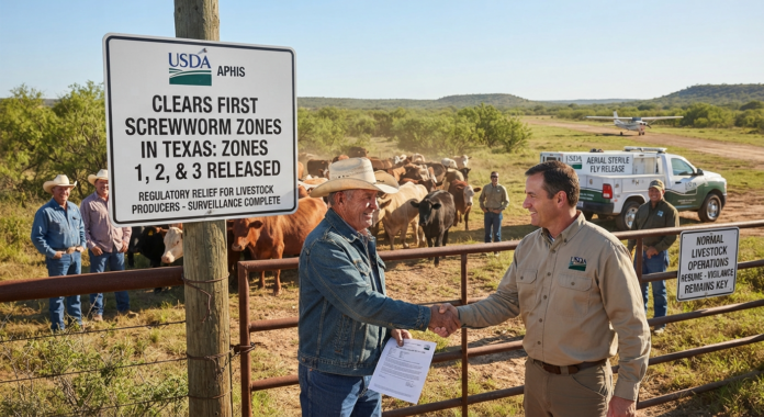 Ranchers discussing screwworm zone clearance