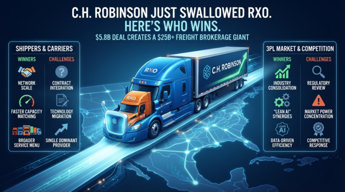 Freight brokerage merger analysis infographic