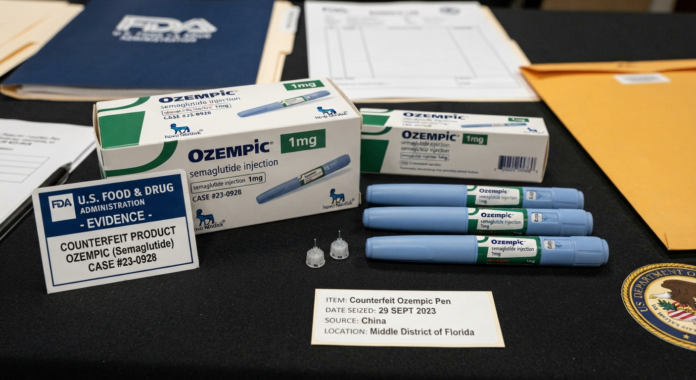 Ozempic counterfeit evidence and packaging