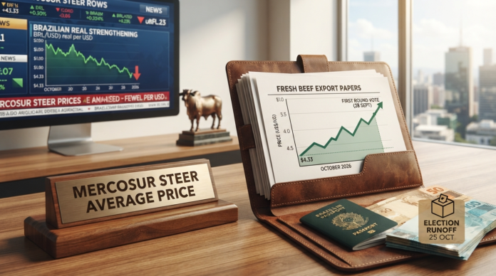 Graph showing rising beef export prices